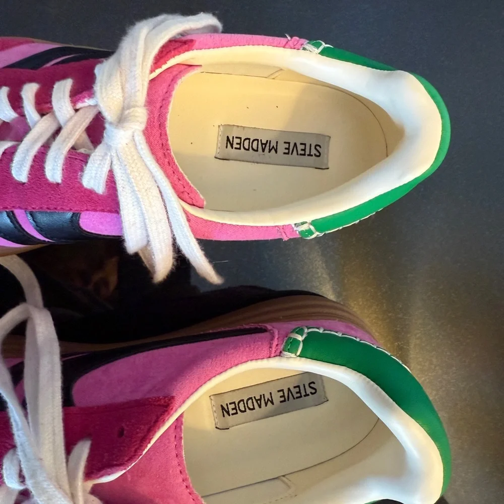 Steve Madden Pink and green platform sneaker - Picture 3 of 5